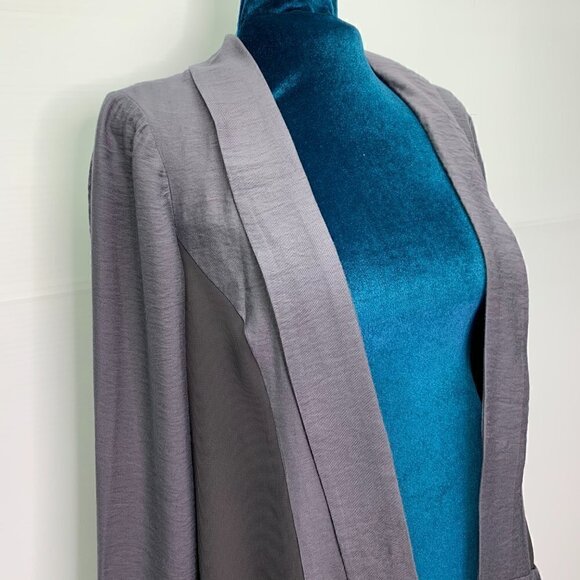 Silence + Noise Blazer Small Kimono Open Front Blazer Gray Lightweight - Picture 3 of 11